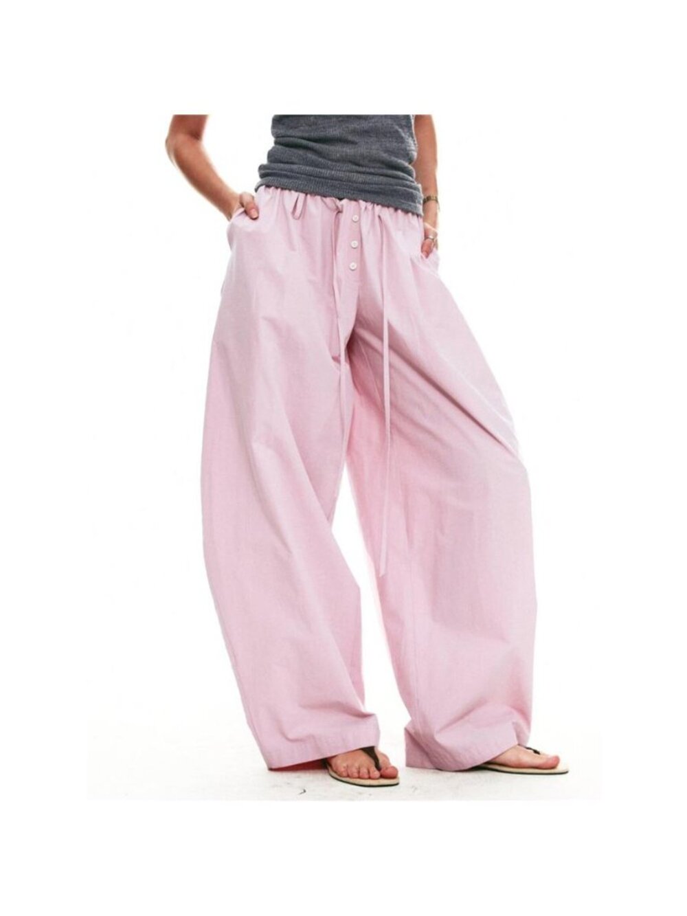 Drawstring Wide-Leg Pants - Picture 7 of 13